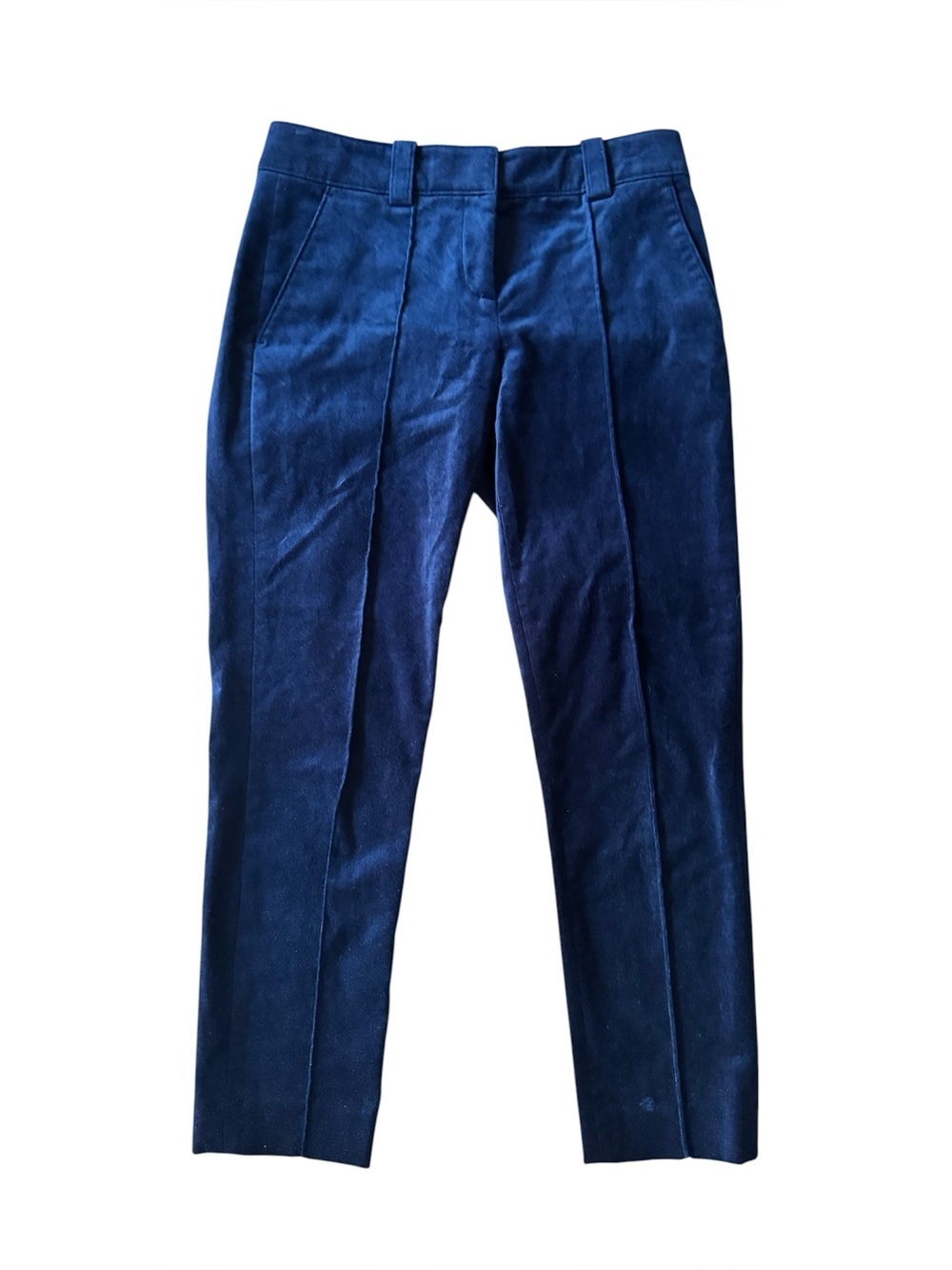 A.L.C. Navy Blue Velvet Pant Center Seam Work Career Office Professional